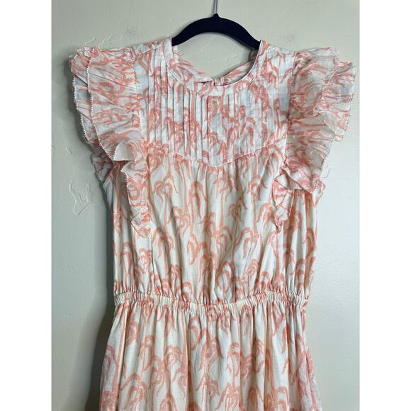 NWT Scotch & Soda Pink Leaf Print Sun Seekers Organic Cotton Maxi Dress SMALL - Picture 5 of 12